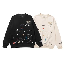 GALLERYS New splash ink hand-painted printed crew neck sweater DEPTS