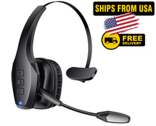Wireless Bluetooth Trucker Headset BlueParrott Style Noise Cancelling Mic 55 Hrs