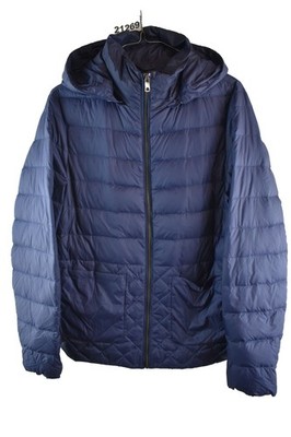 M&S Navy Down Padded Jacket Chest size 40'' Womens Full Zip Quilted Puffer Hooded