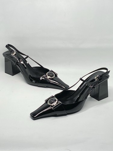 Versace Medusa Buckle Leather Slingback Pumps size 41 Retail $1195 - Picture 9 of 15
