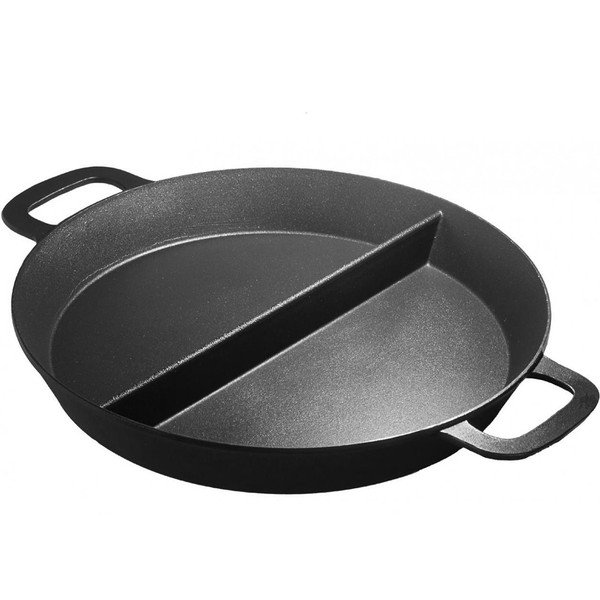 Skk Riesenpfanne 50Cm Partypfanne Xl Pfanne Mittelsteg Eisenguss Gusseisenpfanne-image