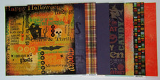 Assorted Scrapbook Paper  Cardstock 12x12 Theme Halloween 12 Sheets  Stickers