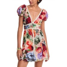 Alice + Olivia Storm Floral Print Lace Minidress