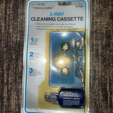 Radio Shack 3-Way Cassette Cleaner Realistic Cat. No. 44-1163 NOS NEW SEALED VTG