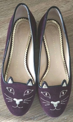 Lila Wildleder Kitty Flats- Gr. 38 - Charlotte Olympia - sehr guter Zustand