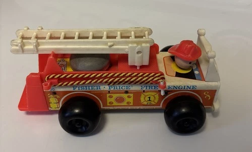 Vintage 1968 Fisher Price Play Family Little People Fire Engine truck no. 720