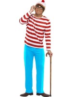 Where's Wally? Costume, Licensed Fancy Dress, Chest 38-40, Mens, Comic Where's Wally? Costume, Licensed Fancy Dress, Chest 38-40, Mens, Comic