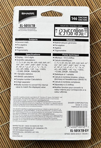 Calculator Sharp EL-501 XTBG Scientific New w/Case - Picture 5 of 10