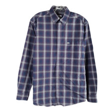 Lacoste Button Down Shirt Mens Size 38 Multicolor Plaid Long Sleeve Croc Logo