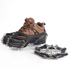 Ice Snow Anti Slip 19 Spikes Grips Grippers Crampons Chains For Hike Shoes Boot