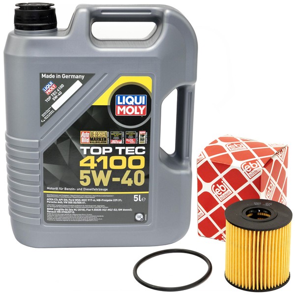 MotoröL Set 5W-40 5 Liter + ÖLfilter FüR Citroen C4 C5 C8 Mini Cooper Peugeot-image