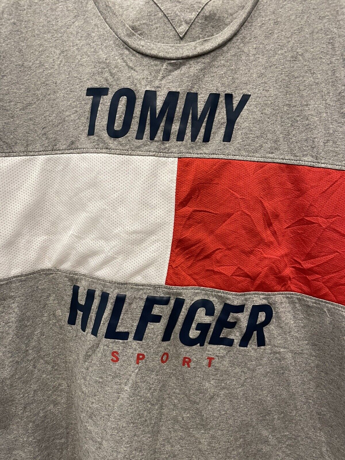 Tommy Hilfiger Sport Big Flag Logo T-shirt Gray M… - image 2