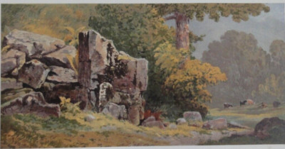 ANTIQUE CHROMOLITHOGRAPH AFTER AARON PENLEY WALES,  NEAR LLANDEILO.