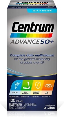 Centrum Advance 50+ tägliches Multivitamin | Vitalität, Knochen, Immunsystem, Auge - 100 Tabletten