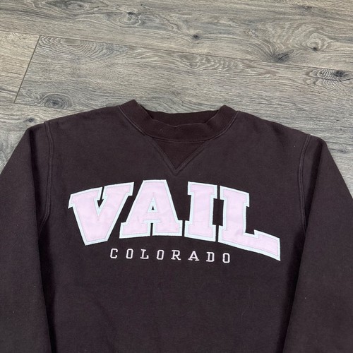 Vintage Vail Colorado Sweatshirt Adult XS Brown Pink Crewneck Ski Snowboard - Picture 2 of 5