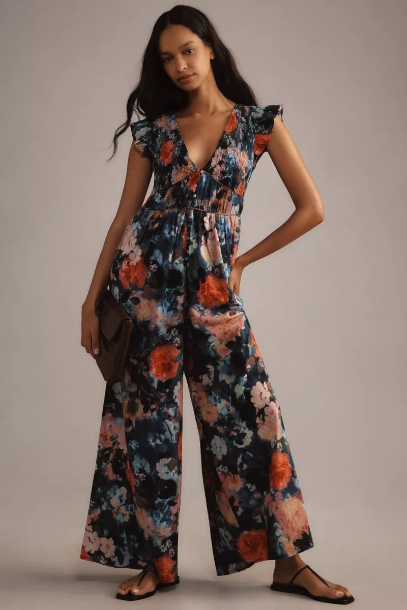Anthropologie The Peregrine Jumpsuit XS Women Casual Printed Wide