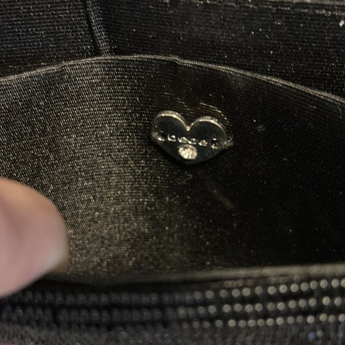 Bebe Black Beaded Bag Clutch Mini Purse 90s Vintage 8.5 Inches X 6.5 Inches - Picture 5 of 9