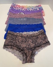 HANKY PANKY LACE BOYSHORTS PANTIES SET OF 6 ASSORTED COLORS SIZE XS