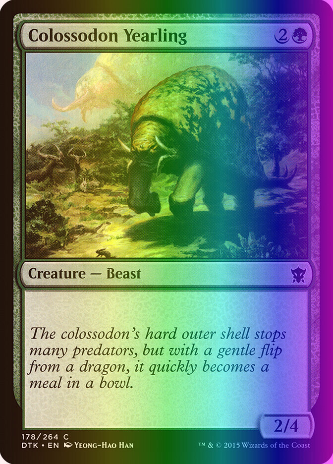 MTG Dragons of Tarkir Colossodon Yearling 178/272 LP Foil Rare
