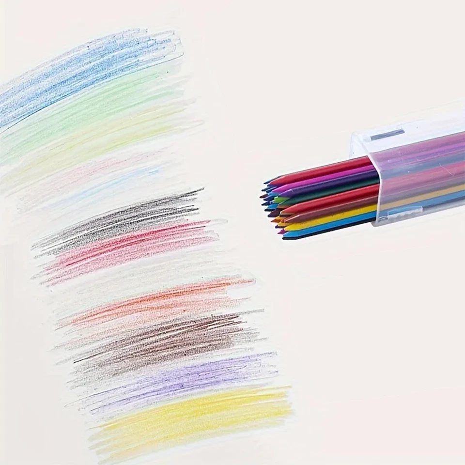 Четыре 2,0 мм свинцовый держатель механические карандаши и 36 цветных заправок, точилка в колпачках - Изображение 4 из 4