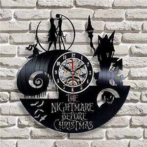 Vinyl Record Wall Clock The Nightmare Before Christmas Decor