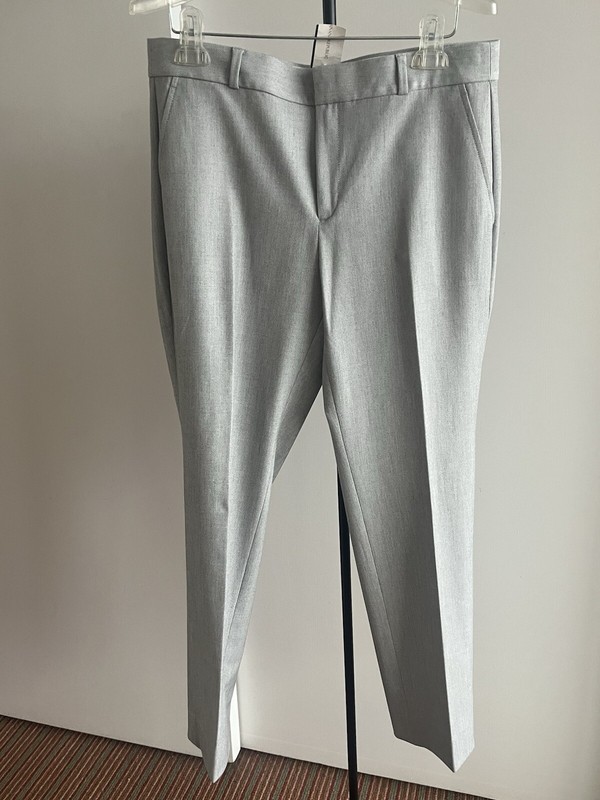 NWT Banana Republic Ryan Fit Light Silver Gray Pant Mid Rise Straight  Leg Sz 10