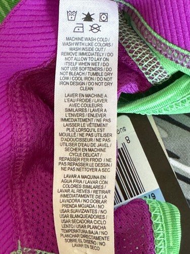 Nike Pro Green Purple Sports Bra Youth Girls Size M NEW - Picture 7 of 8