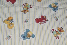 4S Vintage SESAME STREET Muppet Babies Crib Fitted Sheet Bad Elastic Fabric