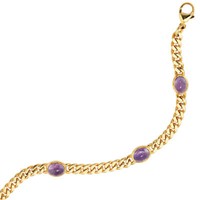 Armband Armkette Mit Amethyst Violett, 585 Gold Gelbgold, 19Cm, Armschmuck