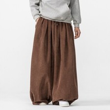 Hommes Bouffant Velours Pantalon Décontracté Rétro Grande Taille Ample Hip Hop