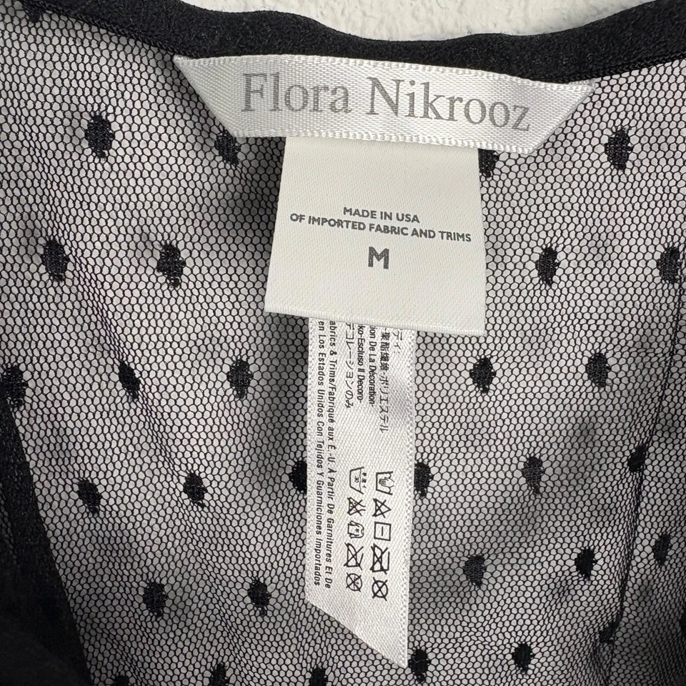 Body Flora Nikrooz Negro Transparente Floral Encaje Mediano Volantes Correas Ajustables Lunares Foto 3 de 4