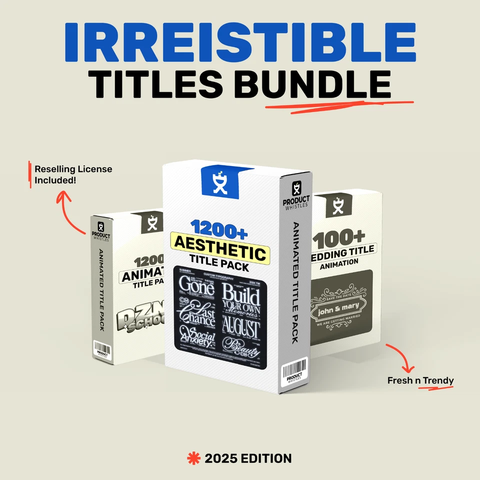 1500 Animated Titles Pack – Cinematic, Modern, Bold, Glitch, Vintage, - Image 2 of 4