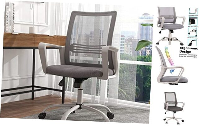 Office Chair, Desk Chair Home Office Chair Mesh Computer Chair Ergonomic Grey