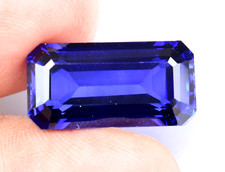 Flawless 16.85Ct Natural Blue Ceylon Sapphire AGL Certified Emerald Cut Gemstone