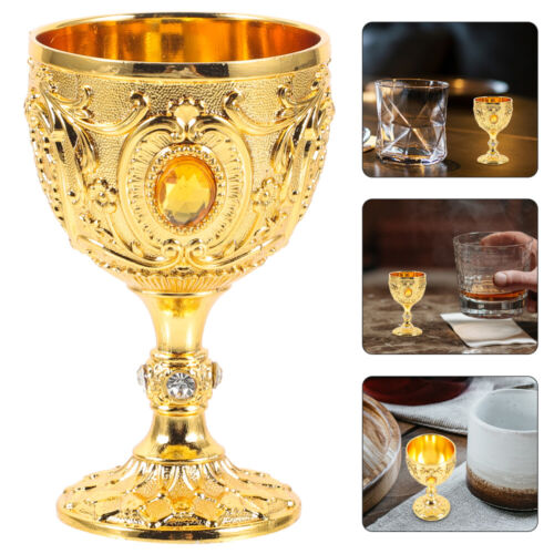 Taza de vino oro metal cáliz 30ml para fiesta decoración de mesa - Imagen 1 de 18