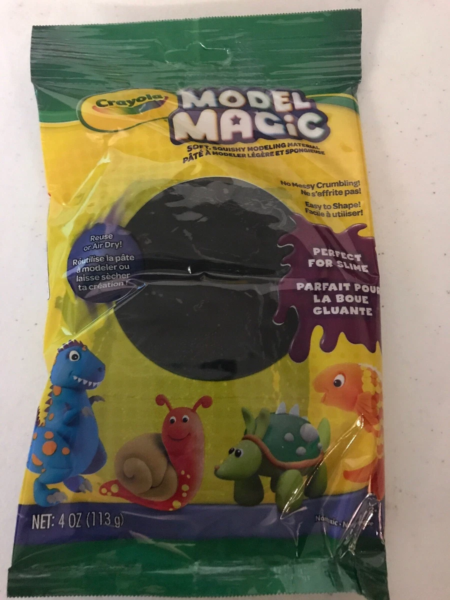 LOT of (2) CRAYOLA MODEL MAGIC MODELING CLAY, REUSABLE, BLACK, 4-oz. EACH