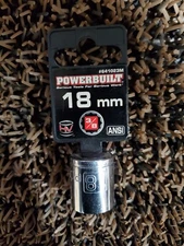 *NEW* 18mm 3/8" Chrome 12 Point Shallow Socket - Powerbuilt - #641023M