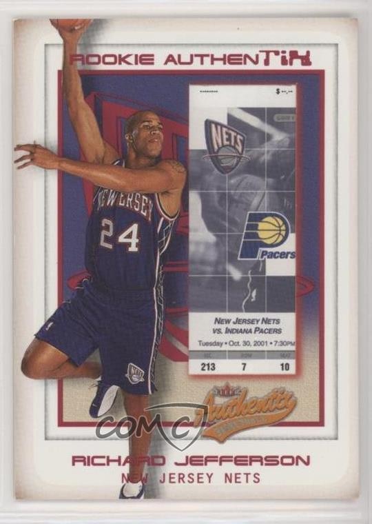 2001-02 Fleer Authentix 86/1250 Richard Jefferson #130 Rookie RC 2u3