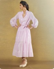 NicoBlu Jacaranda Midi Dress Sunset Lavender Size XS Balloon Sleeve Embroidered