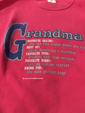 Vintage 1994 Grandma Sweatshirt XL Jerzees Pink USA 90s Graphic Crewneck