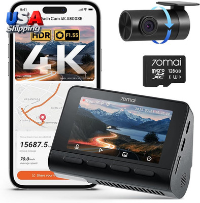 4K Dash Cam Front and Rear, Built in Wi-Fi 6 & GPS Car Camera, Super Night Visio