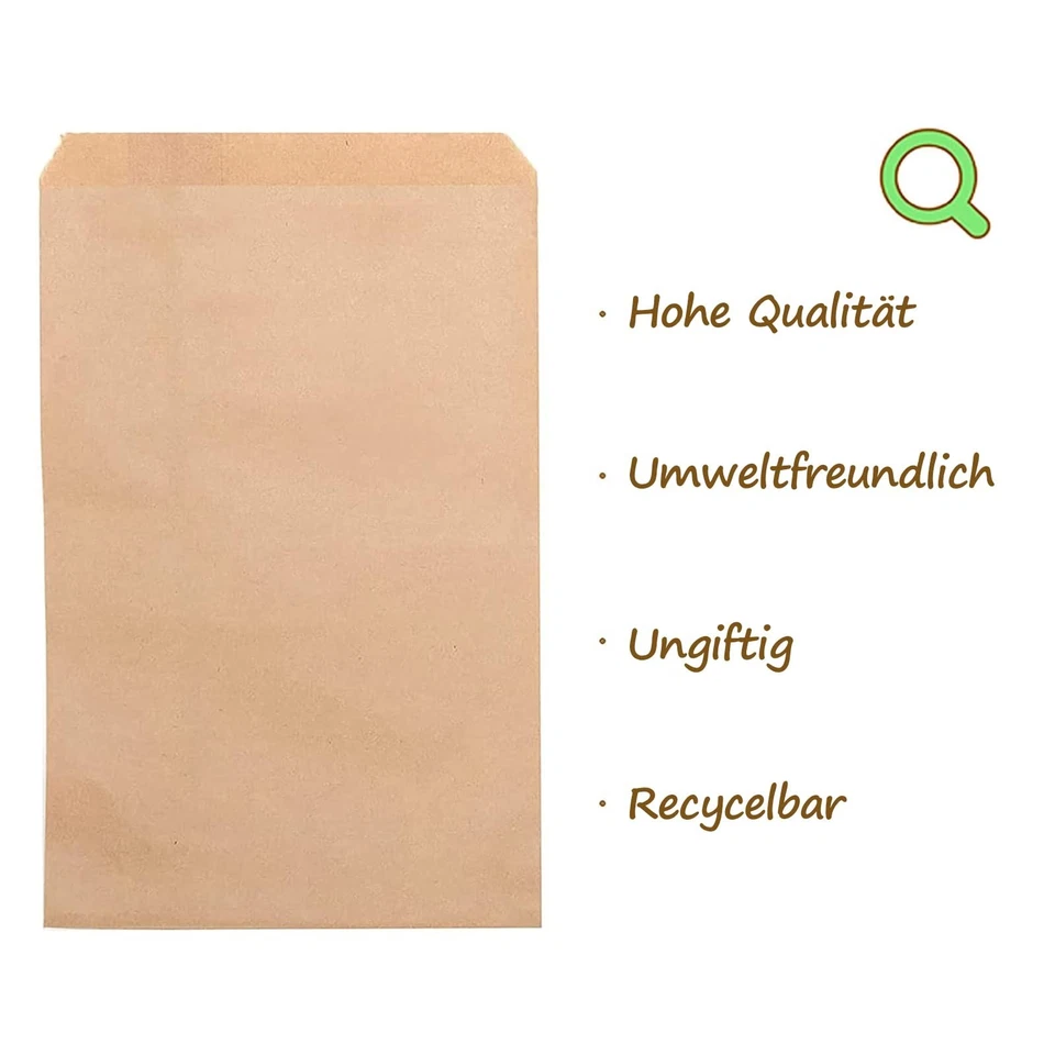 150 Stück Braune Flachbeutel Papiertüten Klein 6 * 10 Cm Mini Papiertüte Kleiner - Bild 3 von 4