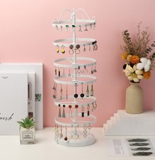 6 Tier Metal Rotating Earring Holder Organizer Rack,Jewelry Display Stand UK