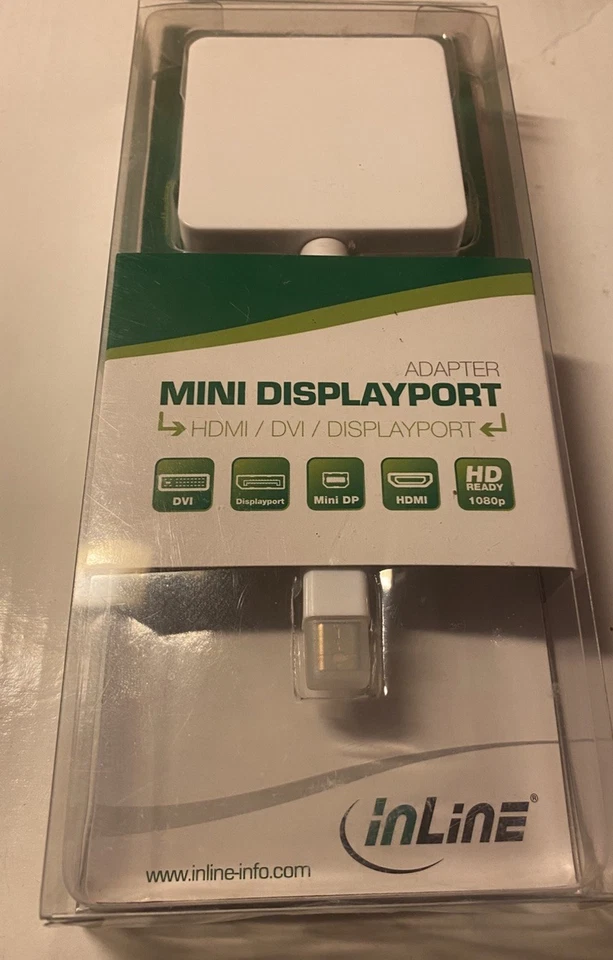 InLine Mini DisplayPort zu HDMI DVI mDisplayPort Adapterkabel, weiß 17195I neu - Bild 3 von 3