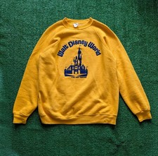 VTG 1970s Walt Disney World castle 70s Yellow Sweatshirt XL Mickey Collectible