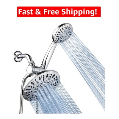 Stylish 7  Chrome Rain Shower Head & Handheld Combo   Innovative 3-Way Diverter