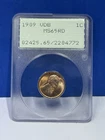 1909 VDB Lincoln Wheat Cent MS65 RD PCGS Rattler