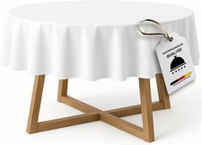 Tovaglia tovaglia rotonda damascata bianca 100% cotone 