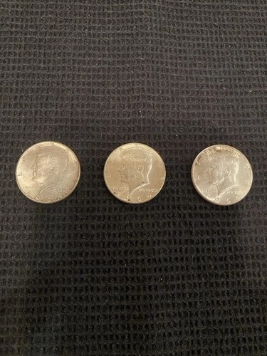 1964 Kennedy Silver Half Dollar Coins Lot of 3 Circulated 50C 0.9 Fineness