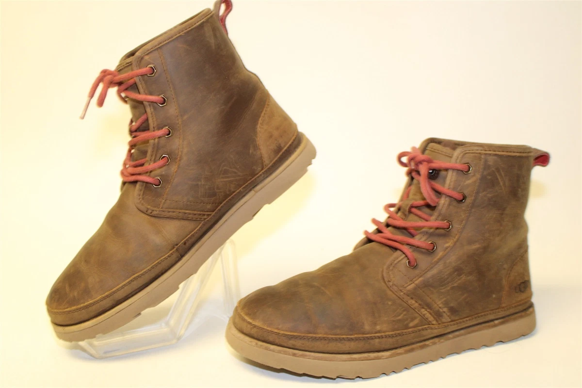 UGG Men\'s Brown Leather Lace-Up Ankle Boots Plaid Inside US SIZE 14 UGG CASON WATERPROOF BROWN LEATHER/ WOOL WINTER BOOTS, MEN  main image 3